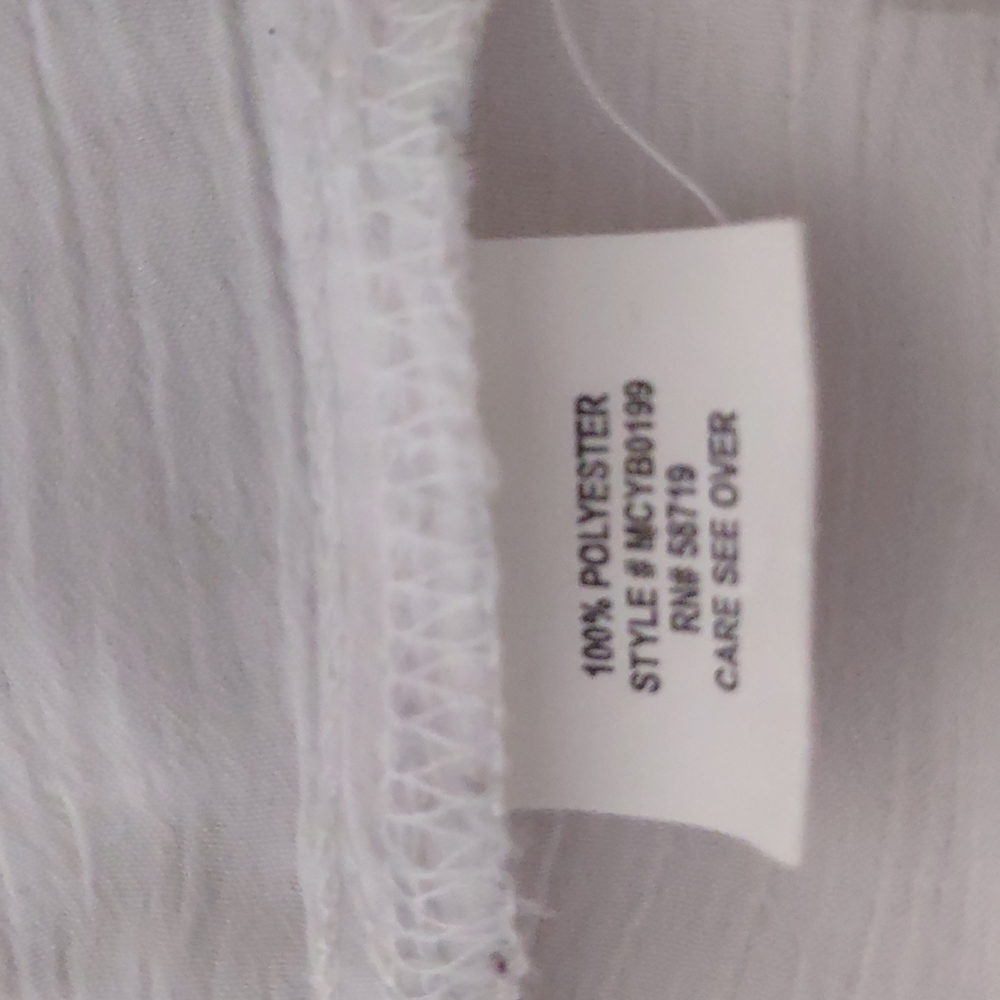 Notations White Collared Long Sleeve Tops Size L Roll Tab 100% Polyester - Picture 14 of 15